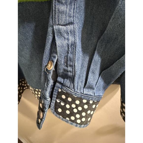 Lighthouse Apparel Flower Garden Spring Mixed Pattern Chambray Button Down XL - Picture 7 of 7